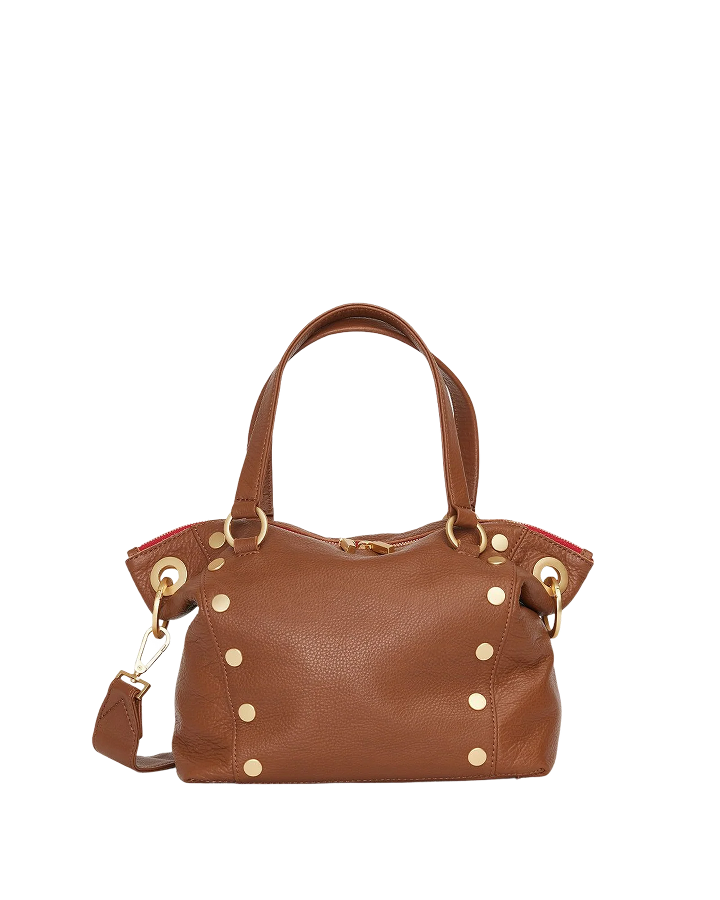 Daniel Medium Mahogany Pebble/Brushed Gold Red Zipper