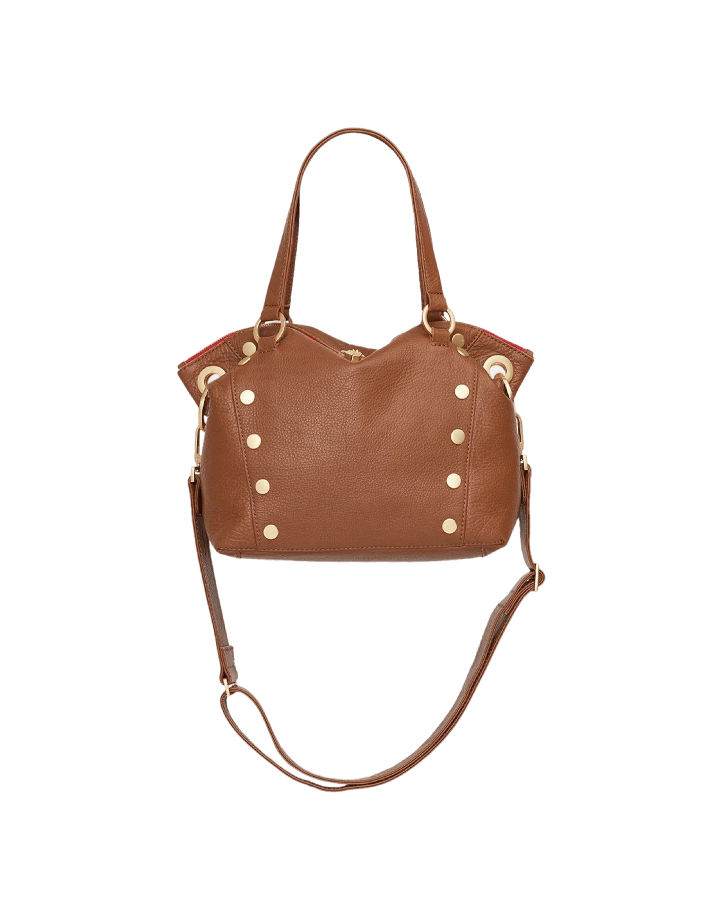Daniel Medium Mahogany Pebble/Brushed Gold Red Zipper