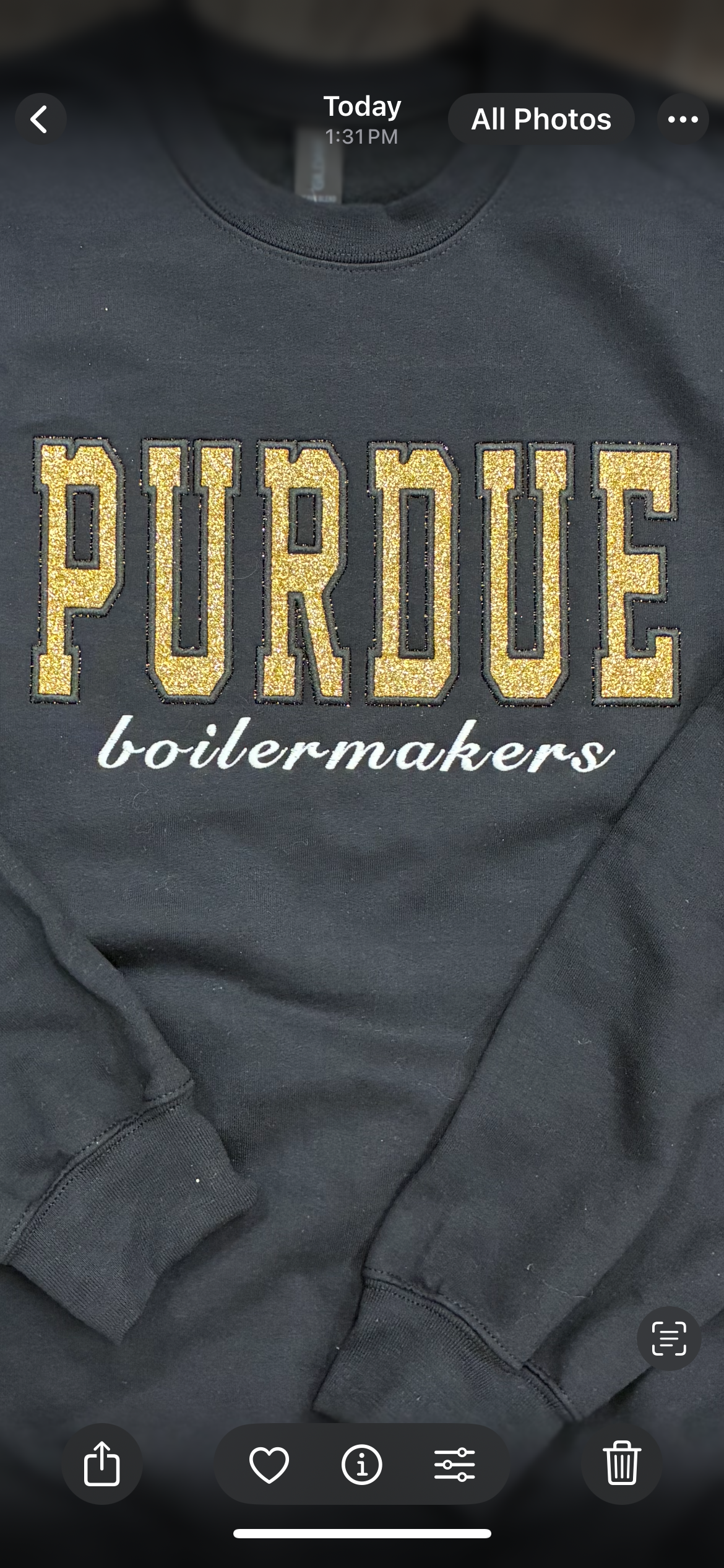 Purdue Embroidered Sweatshirt Black