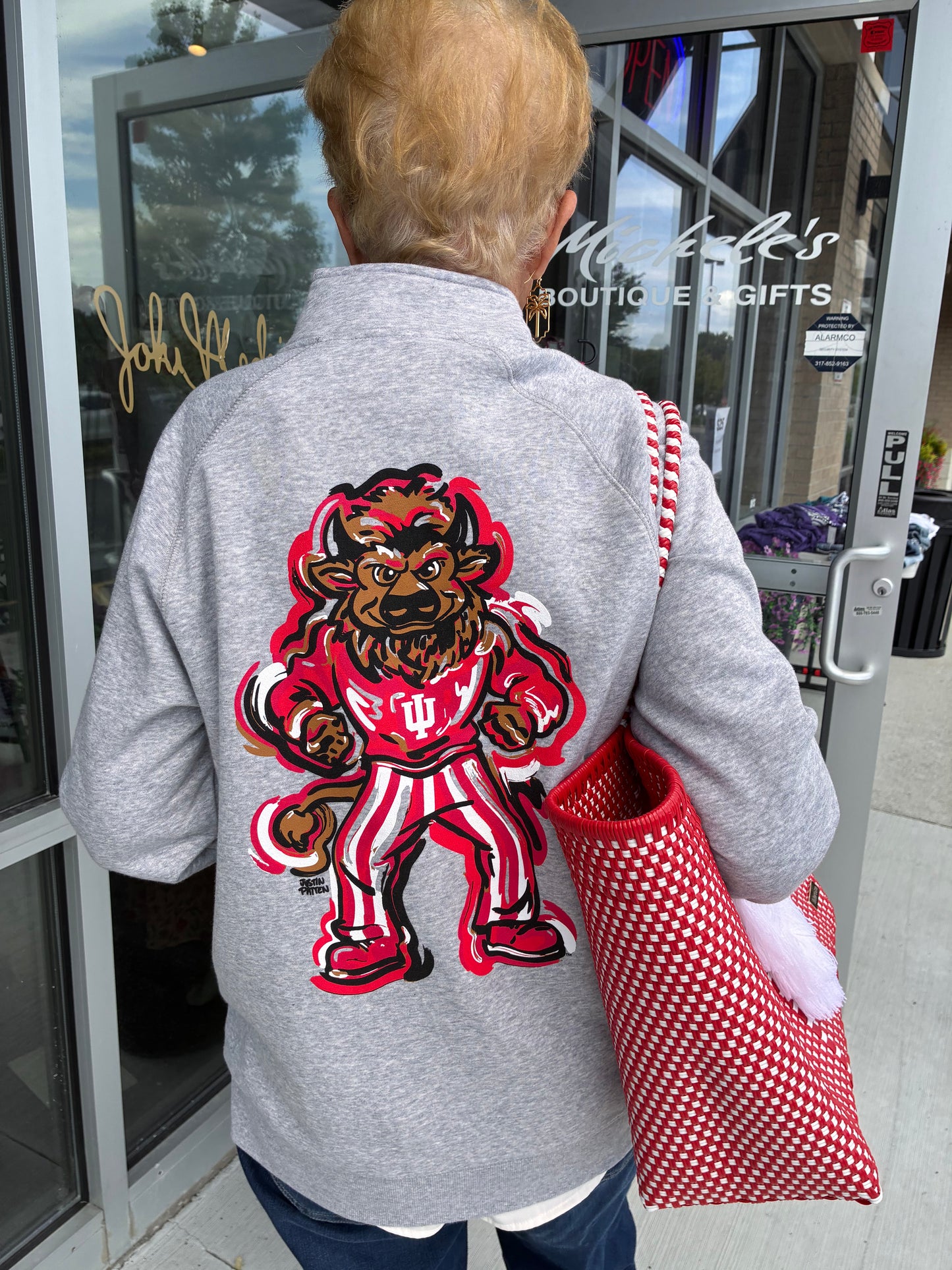 IU Bison Grey Quarter Zip Unisex