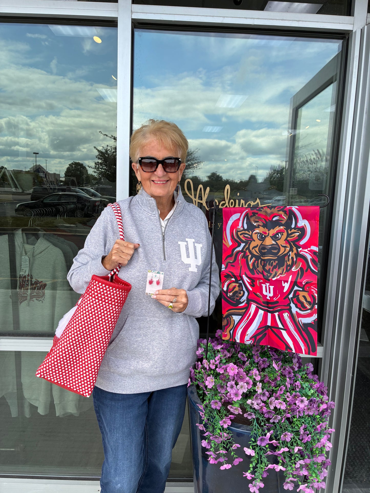 IU Bison Grey Quarter Zip Unisex