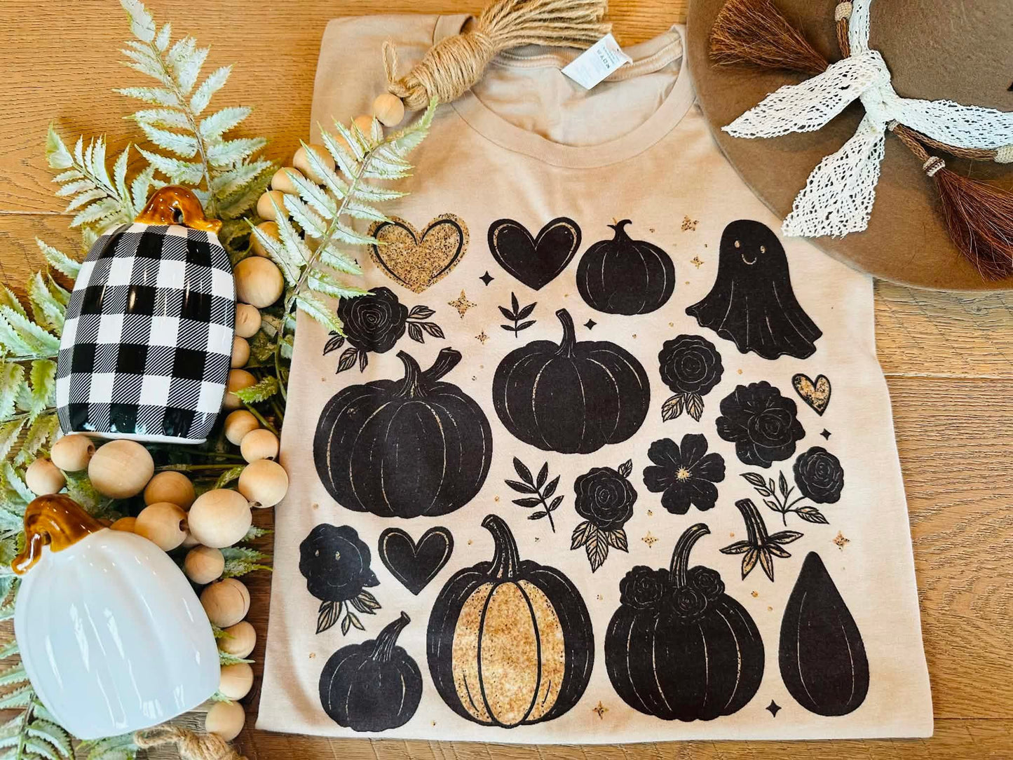 Gold Black Pumpkin Ghost Colage Dark