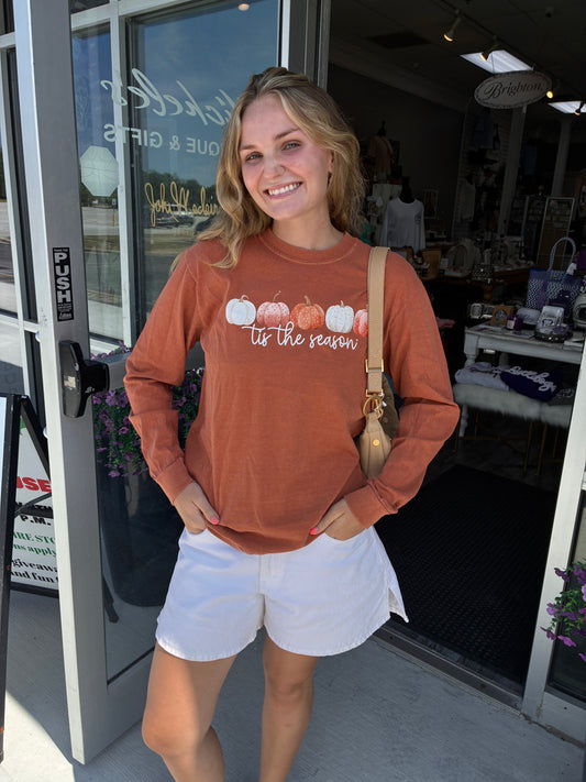 Preppy Tis the Season Pumpkins Long Sleeve