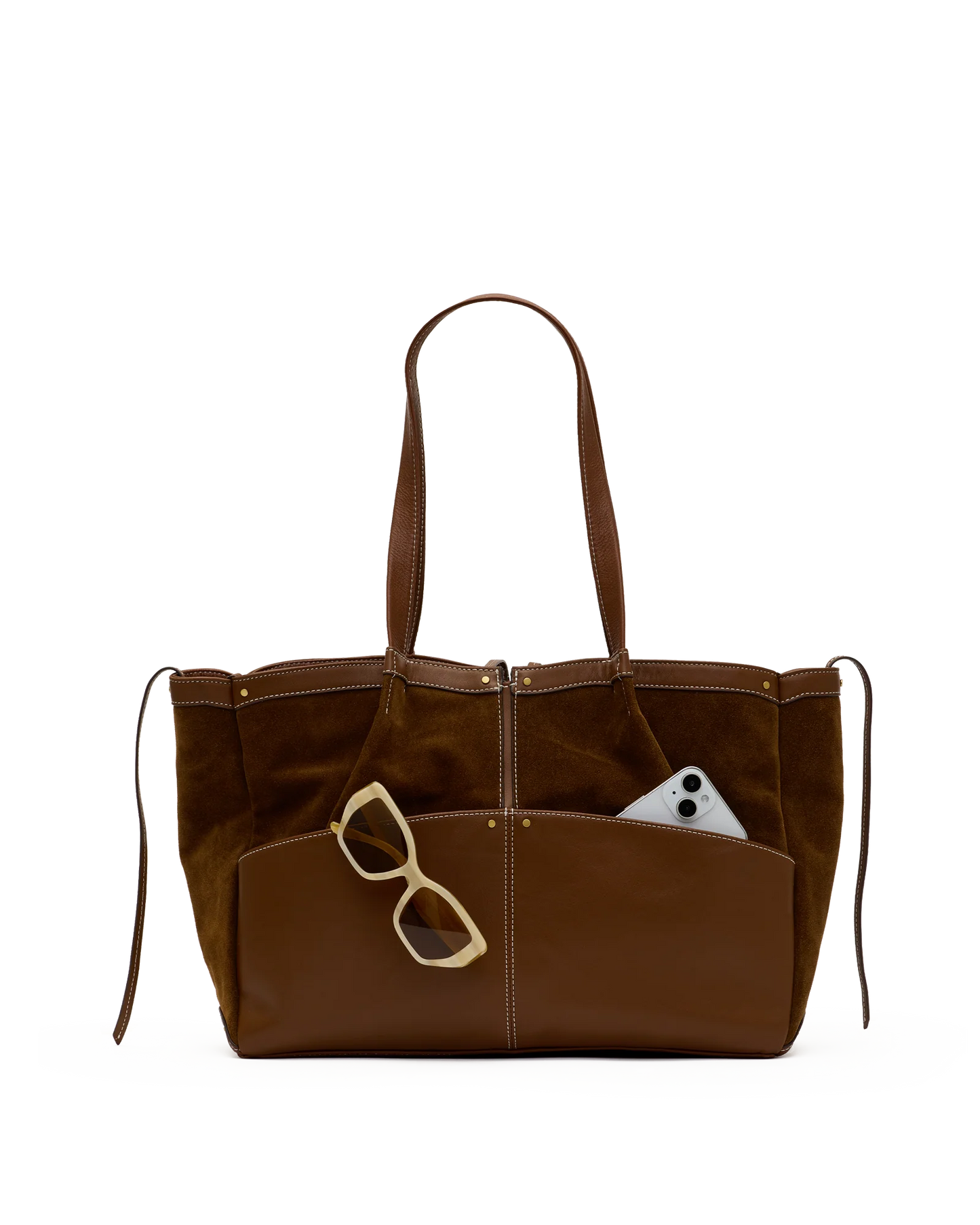 PREORDER NOW Meryl Carryall Cinnamon Suede/Antique Gold