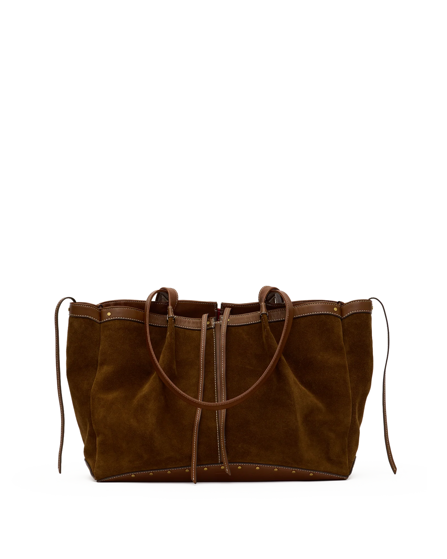 PREORDER NOW Meryl Carryall Cinnamon Suede/Antique Gold