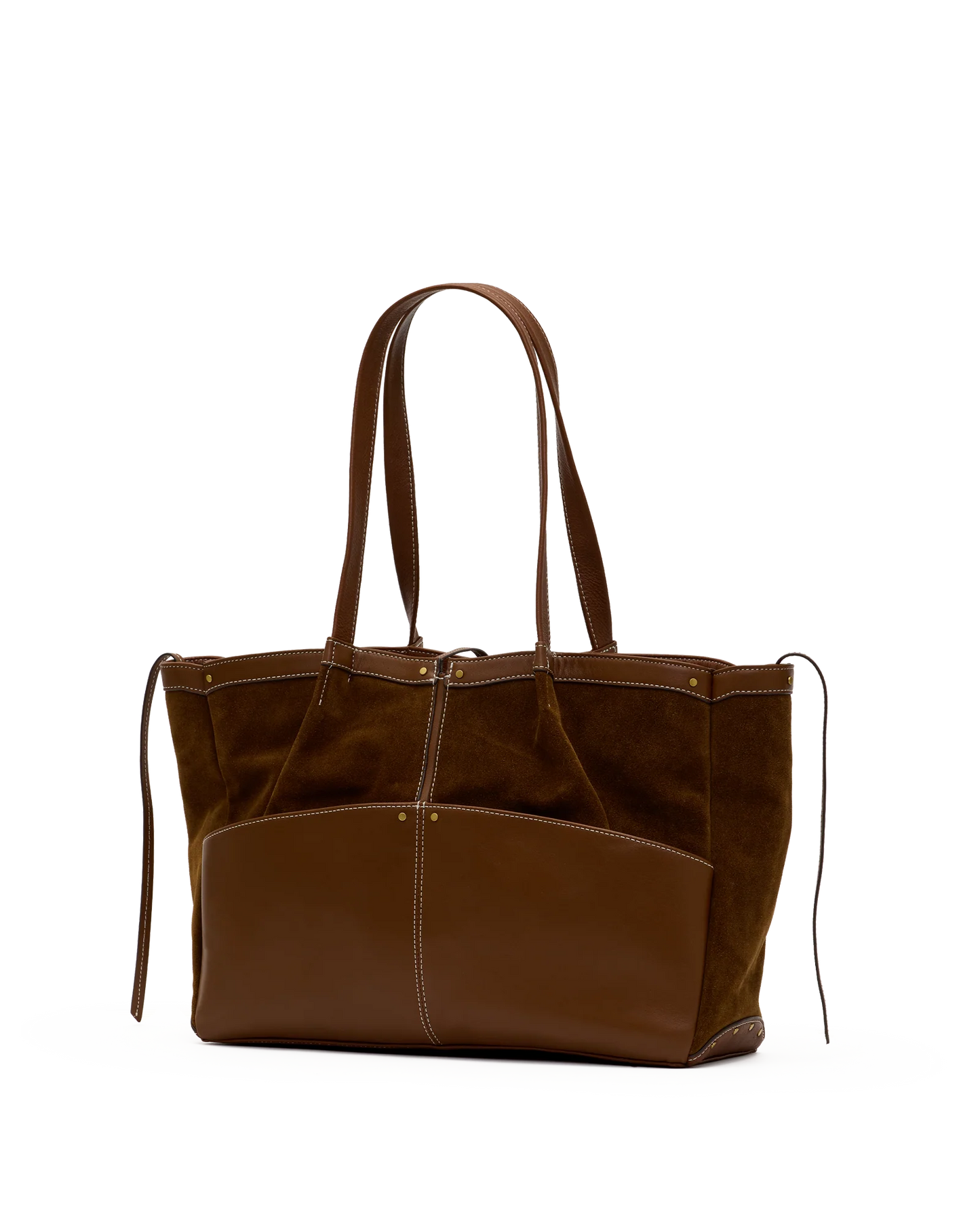 PREORDER NOW Meryl Carryall Cinnamon Suede/Antique Gold