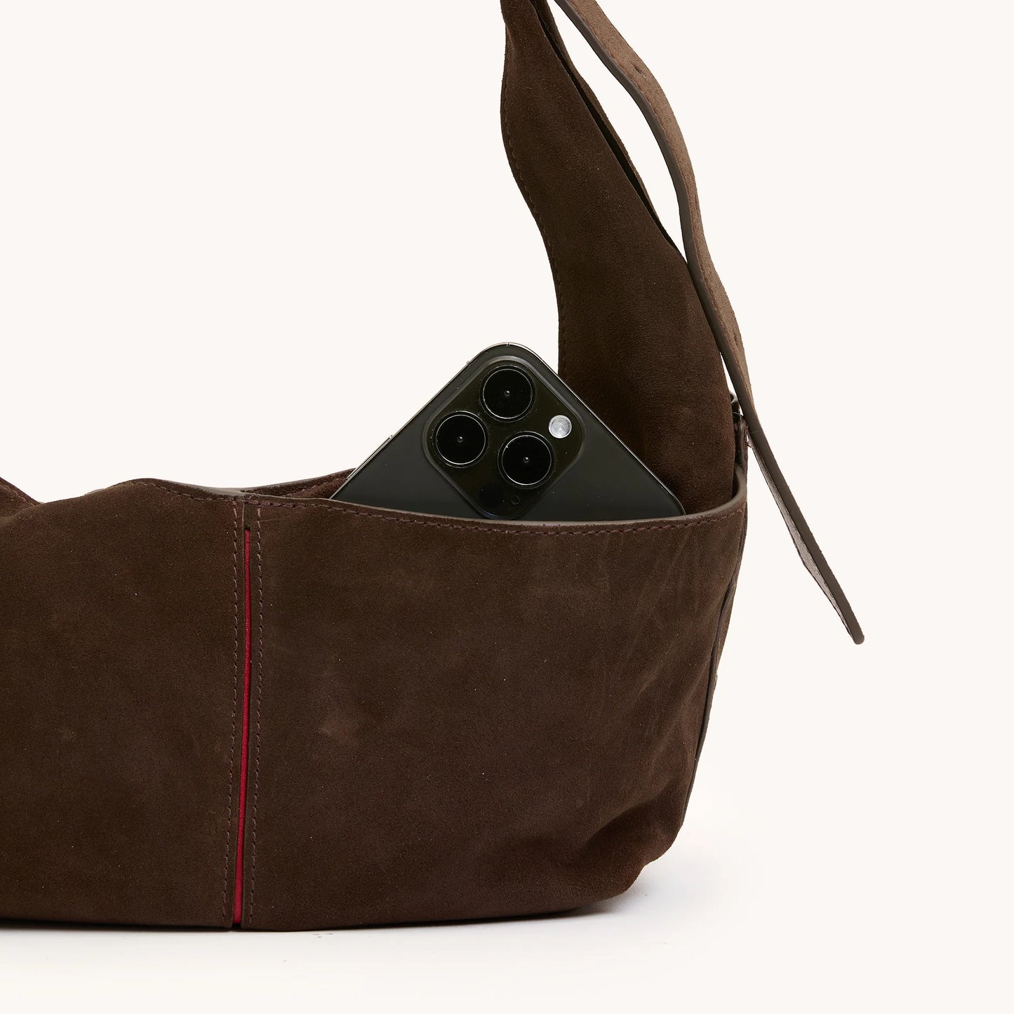 PREORDER FOR SEPTEMBER Tom Zip Medium Belted Suede/Gunmetal