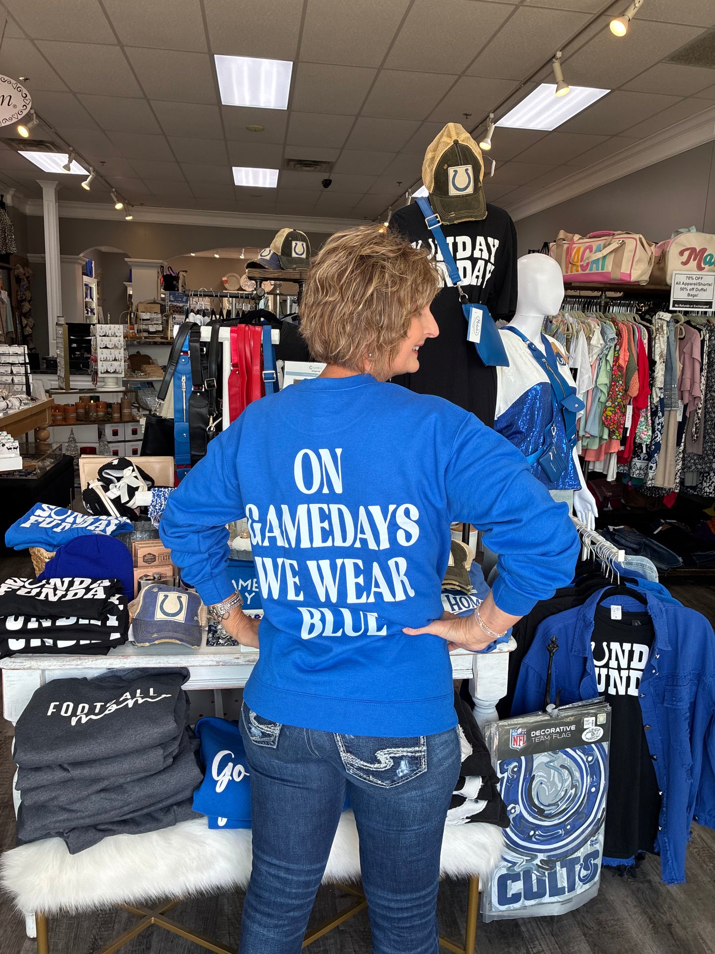 On Gamedays We Wear Blue- Royal Sweatshirt