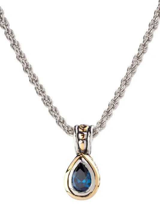 K5020-A205 Beijos 9x6mm Pear Necklace Sapphire