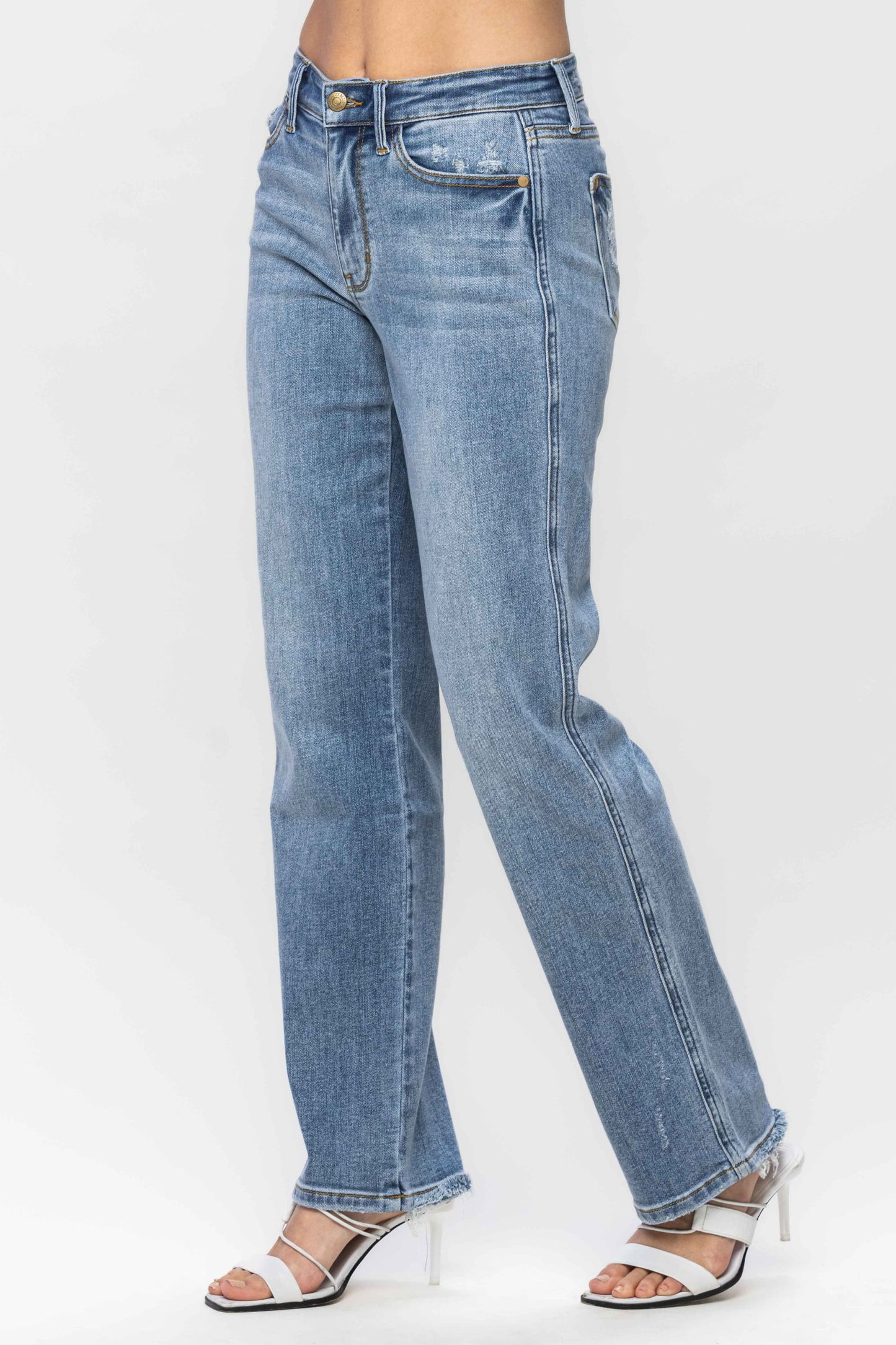 82540 Judy Blue Yoke Cell Phone Pocket Dad Jean