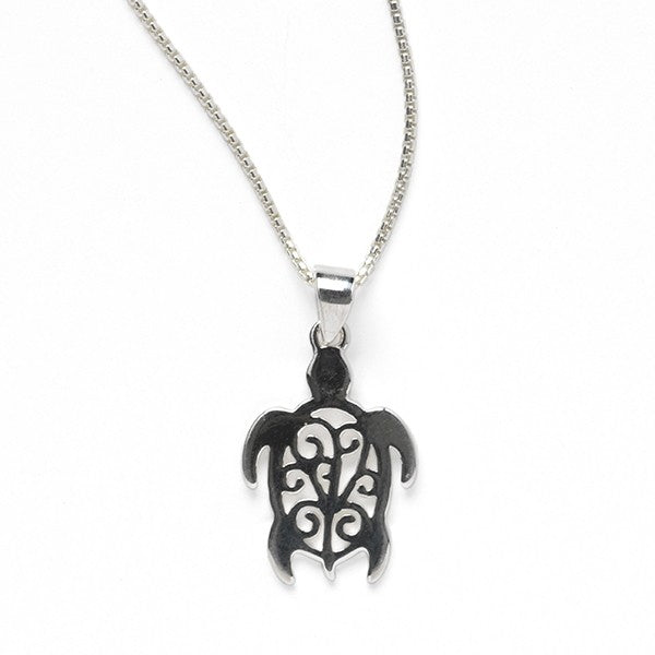 RHN P107 Southern Gates Harbor Tutrle Pendant 20x15mm Rhodium Plated