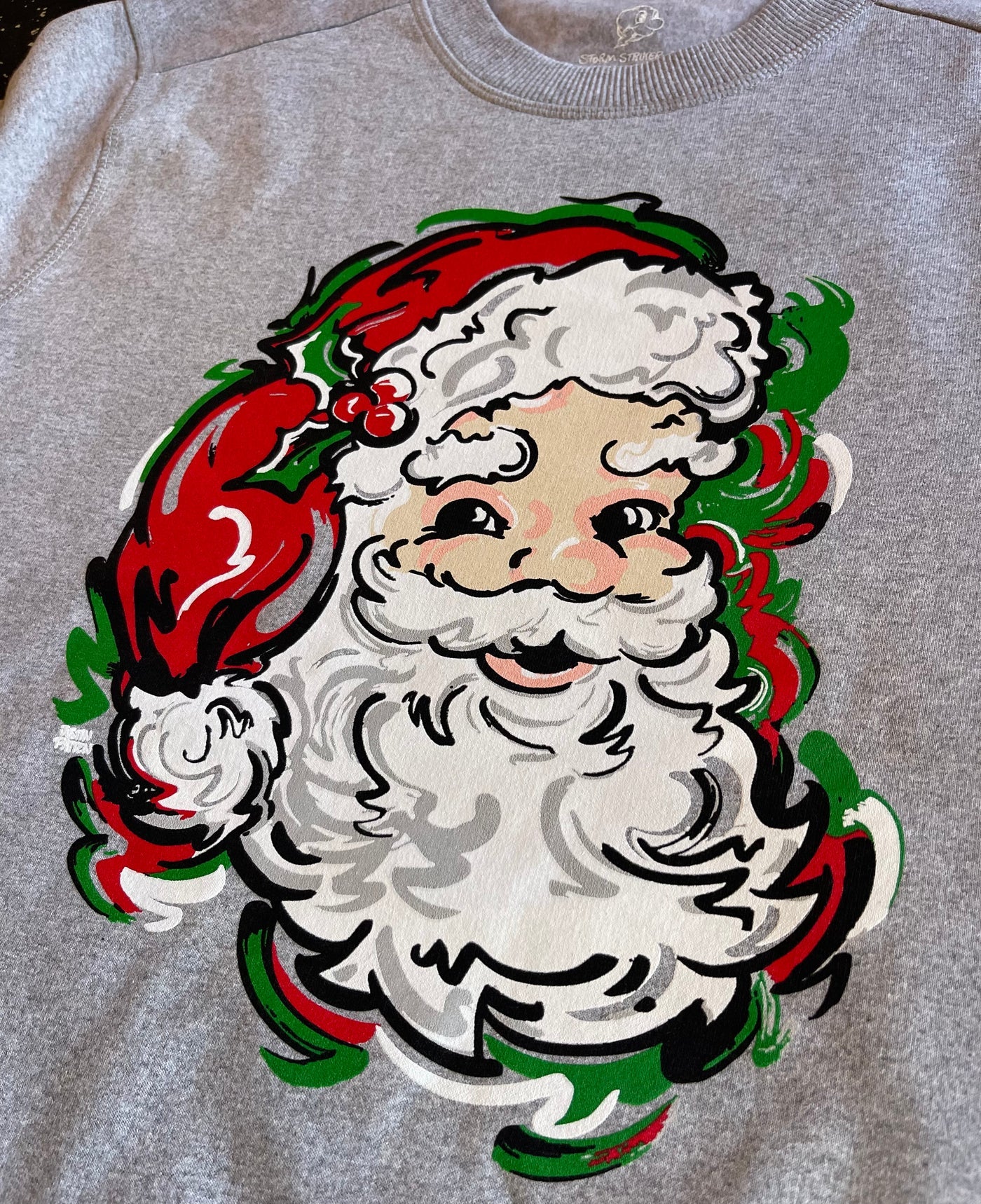 Vintage Santa Crew Sweatshirt RED, CHARCOAL, HEATHER