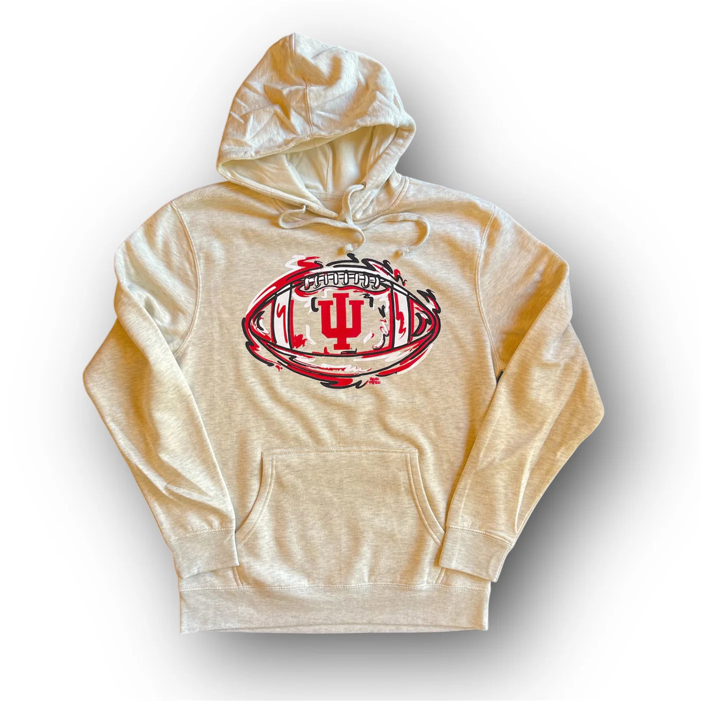 Indiana University Unisex Fleece Hoodie Oatmeal Heather