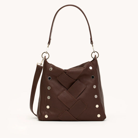 Bryant Large Espresso Pebble Weave/Silver