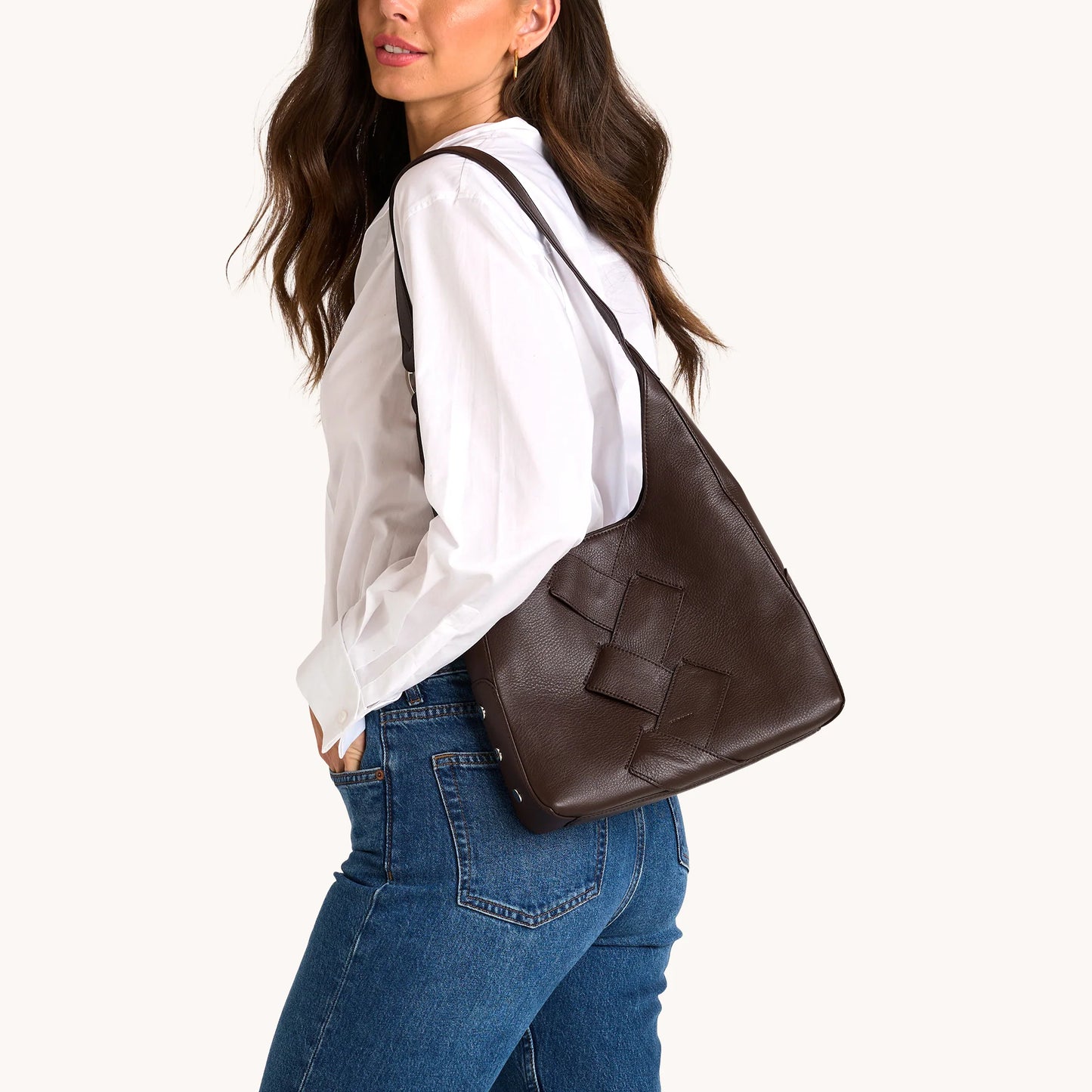 Tim Med Espresso Pebble Weave/Silver