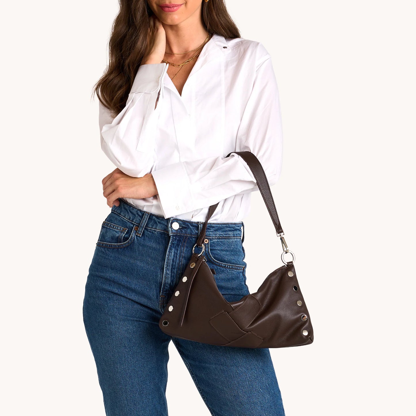 Kyle Medium Espresso Pebble Weave/Silver