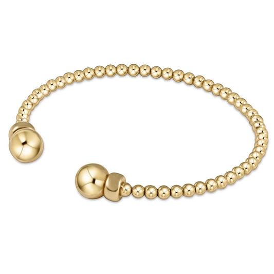 BCLG3CG Classic Gold 3mm Bead Cuff - Gold