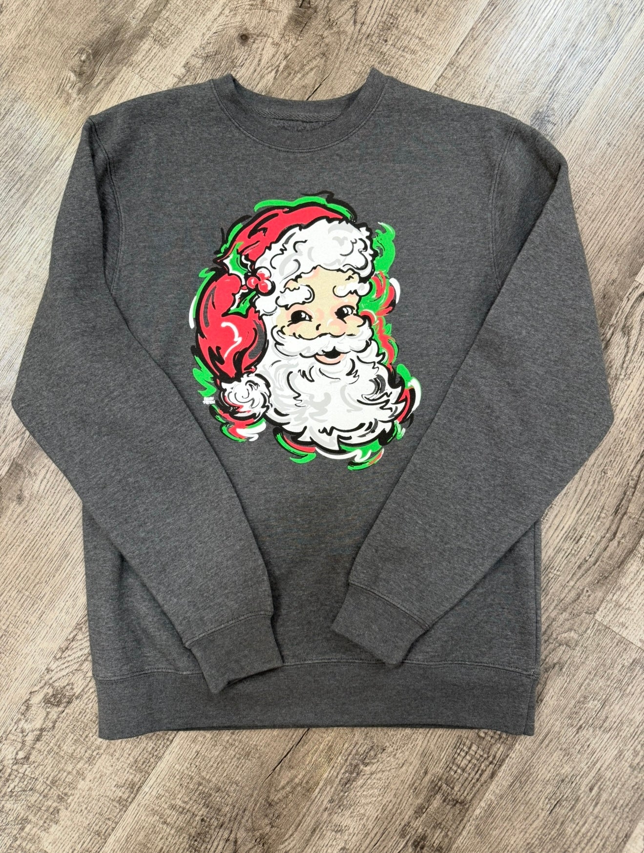 Vintage Santa Crew Sweatshirt RED, CHARCOAL, HEATHER