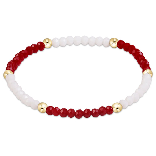 BGDFLPRESCRMWHI  Flirty Presence Bracelet - Crimson - White