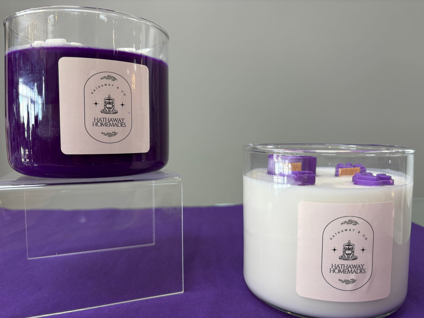 Brownsburg Lavender Candle (Purple w/ White Paws)