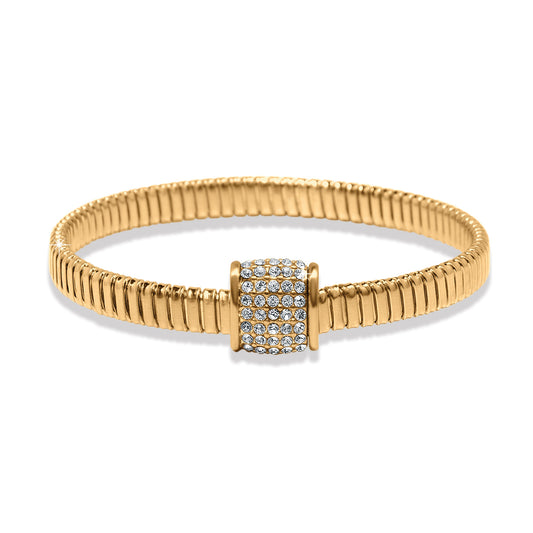 JF0348 Meridian Solis Spring Gld Bracelet