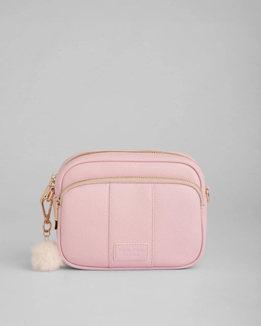 Original Bag Cherry Blossom Pink + 2 Straps  Pink & White Stitched and Gold Chain