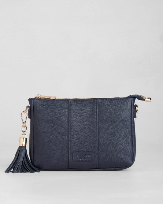 City Slim Bag Navy  + 2 Straps Gold Navy Weave & Navy Mix
