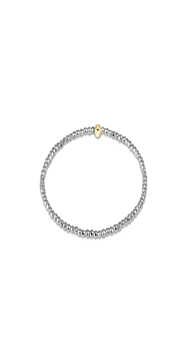 BEXSILFHEM2 enewton Extends - Silver Faceted Hematite 2mm Bead Bracelet