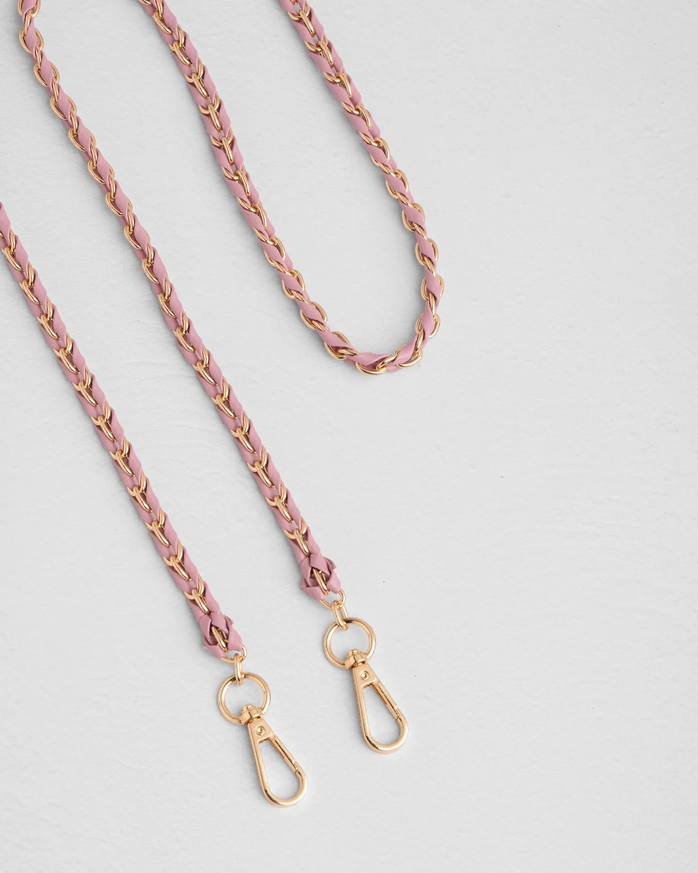 Original Bag Cherry Blossom Pink + 2 Straps  Pink & White Stitched and Gold Chain