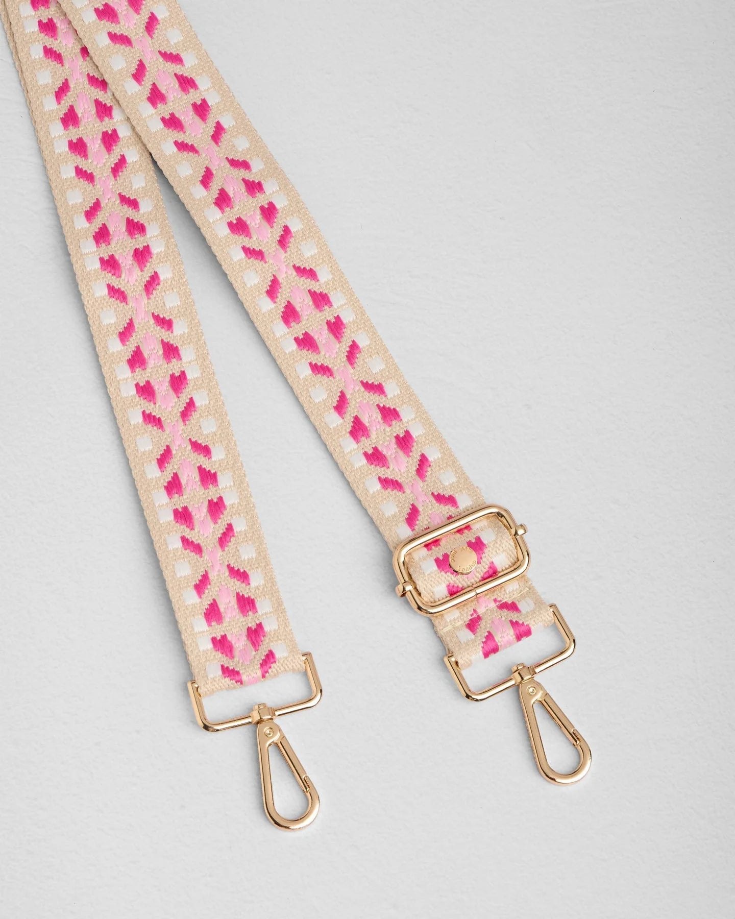 Original Bag Cherry Blossom Pink + 2 Straps  Pink & White Stitched and Gold Chain