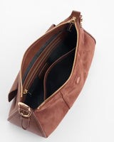 Pom Pom London Sunbury Mini Bag Suede & Leather Bag Chocolate