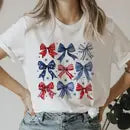 Red White and Blue Bows Tee M