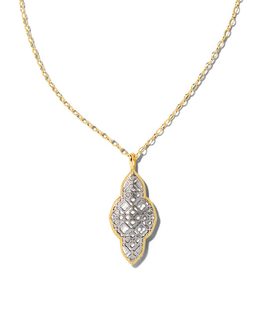 9608800113 ABBIE LONG PENDANT NECKLACE GOLD - RHODIUM MIX