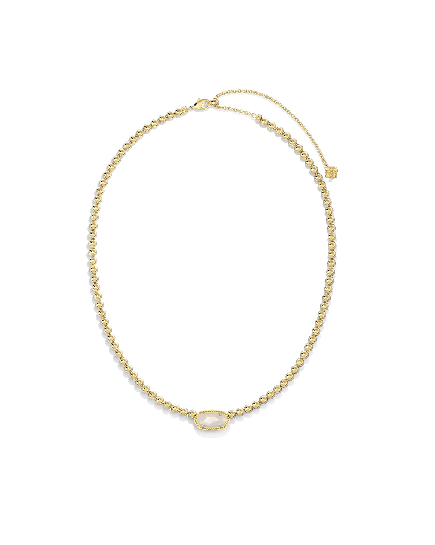 9608881490 ELISA BEADED NECKLACE GOLD IVORY MOTHER OF PEARL ONE SIZE