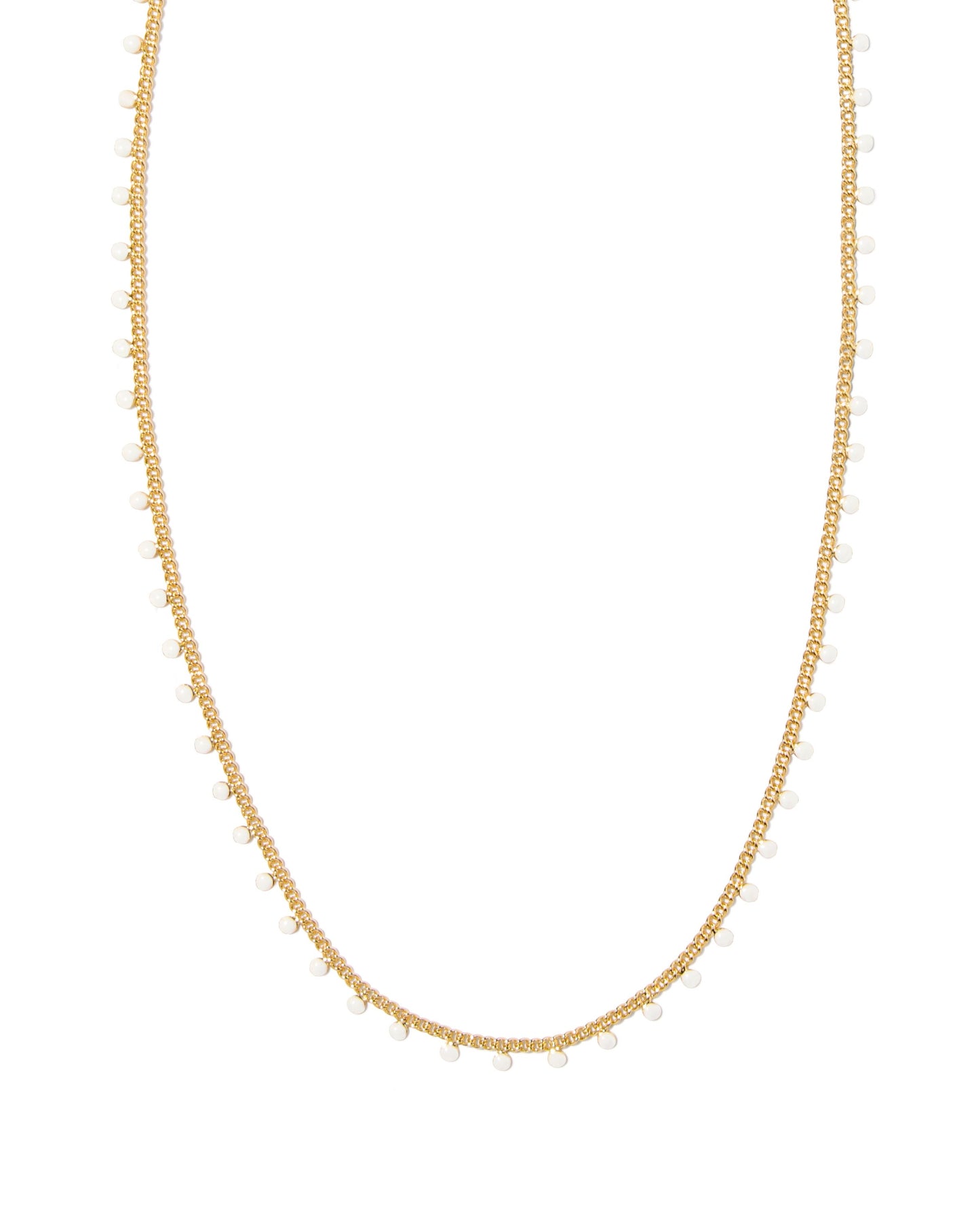 KELSEY STRAND NECKLACE GOLD WHITE ENAMEL ONE SIZE