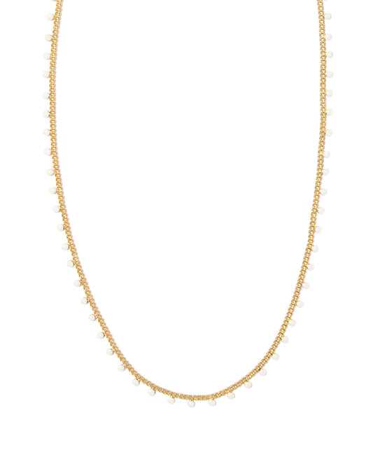 KELSEY STRAND NECKLACE GOLD WHITE ENAMEL ONE SIZE