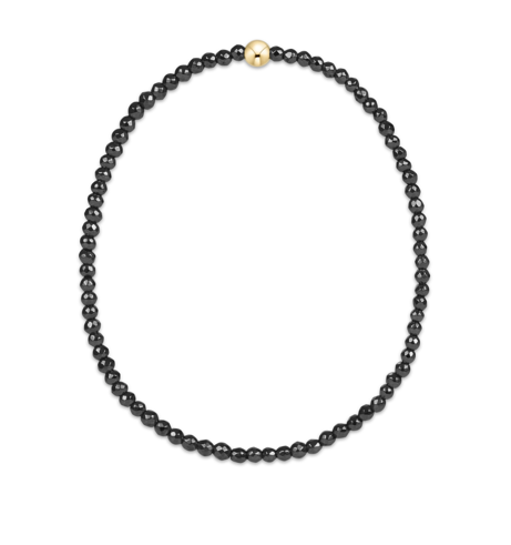 BEXFHEM2 enewton Extends - Faceted Hematite 2mm Bead Bracelet