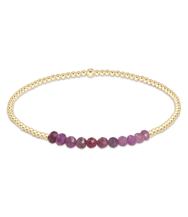 BGBL2RUB Gold Bliss 2mm Bead Bracelet - Ruby