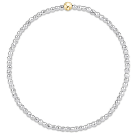 BEXBRSILFHEM2 enewton Extends - Bright Silver Faceted Hematite 2mm Bead Bracelet