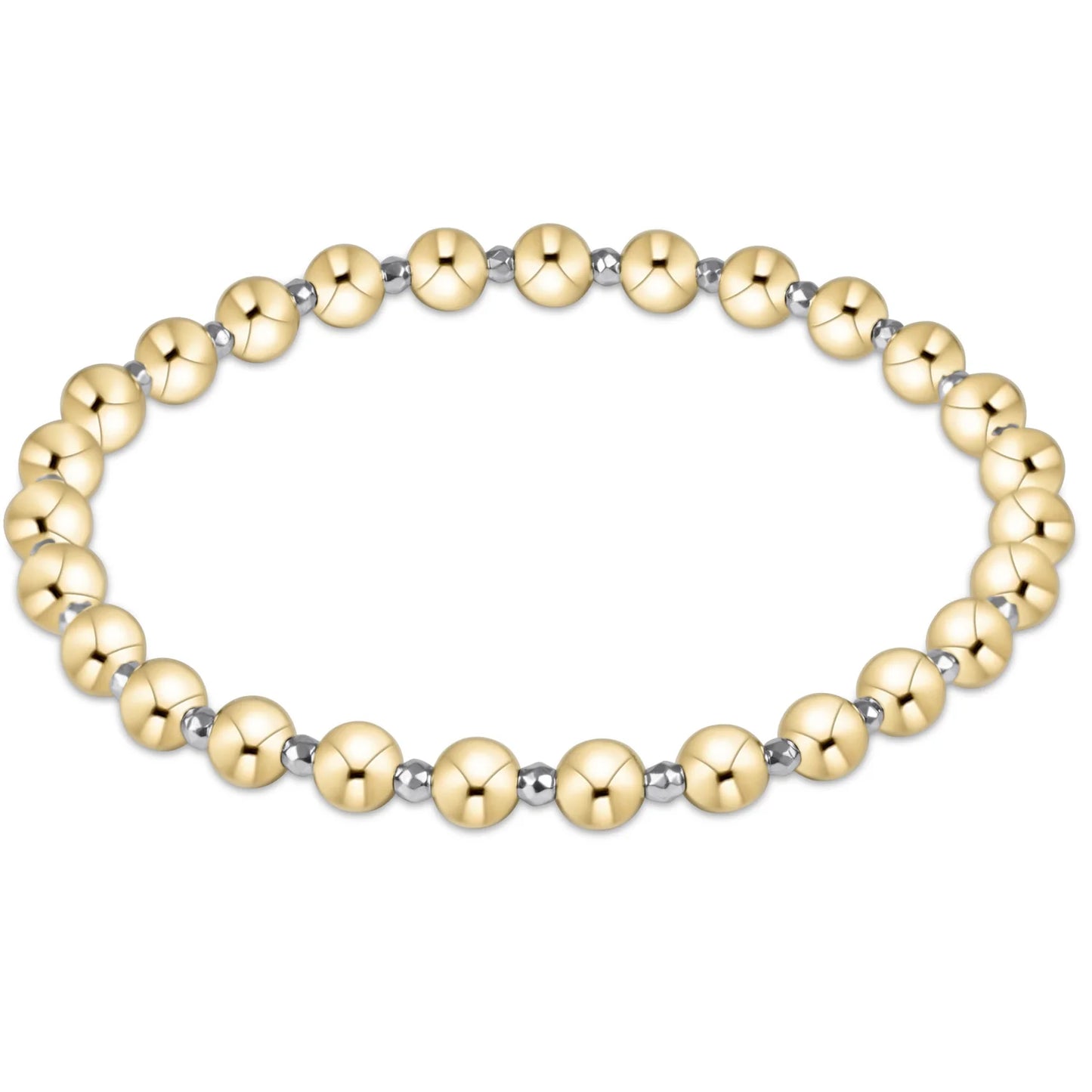 BEXBRSILFHEMGRAP5 enewton Extends - Bright Silver Faceted Hematite Grateful Pattern 5mm Bead Bracelet