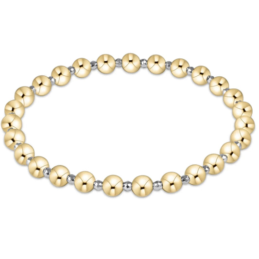 BEXBRSILFHEMGRAP5 enewton Extends - Bright Silver Faceted Hematite Grateful Pattern 5mm Bead Bracelet