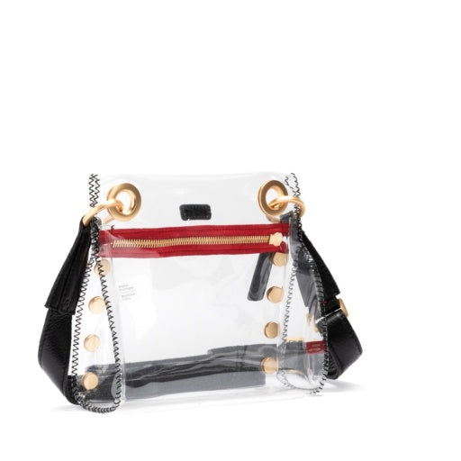 Tony Small Clear Black/Brushed Gold Red Zipper