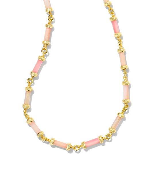 GIGI STRAND NECKLACE GOLD PINK MIX ONE SIZE