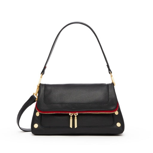 Beverly Med Black/Brushed Gold Red Zip