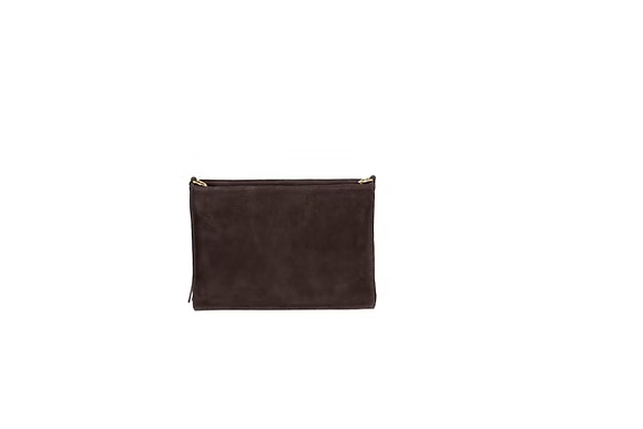 7115001 Med Crossbody Clutch Fringe Chocolate Suede