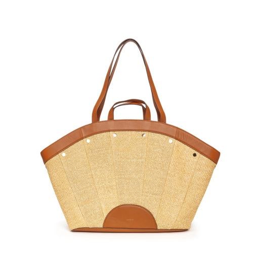 Shelley Resort Tote Cocoa Raffia/Gold