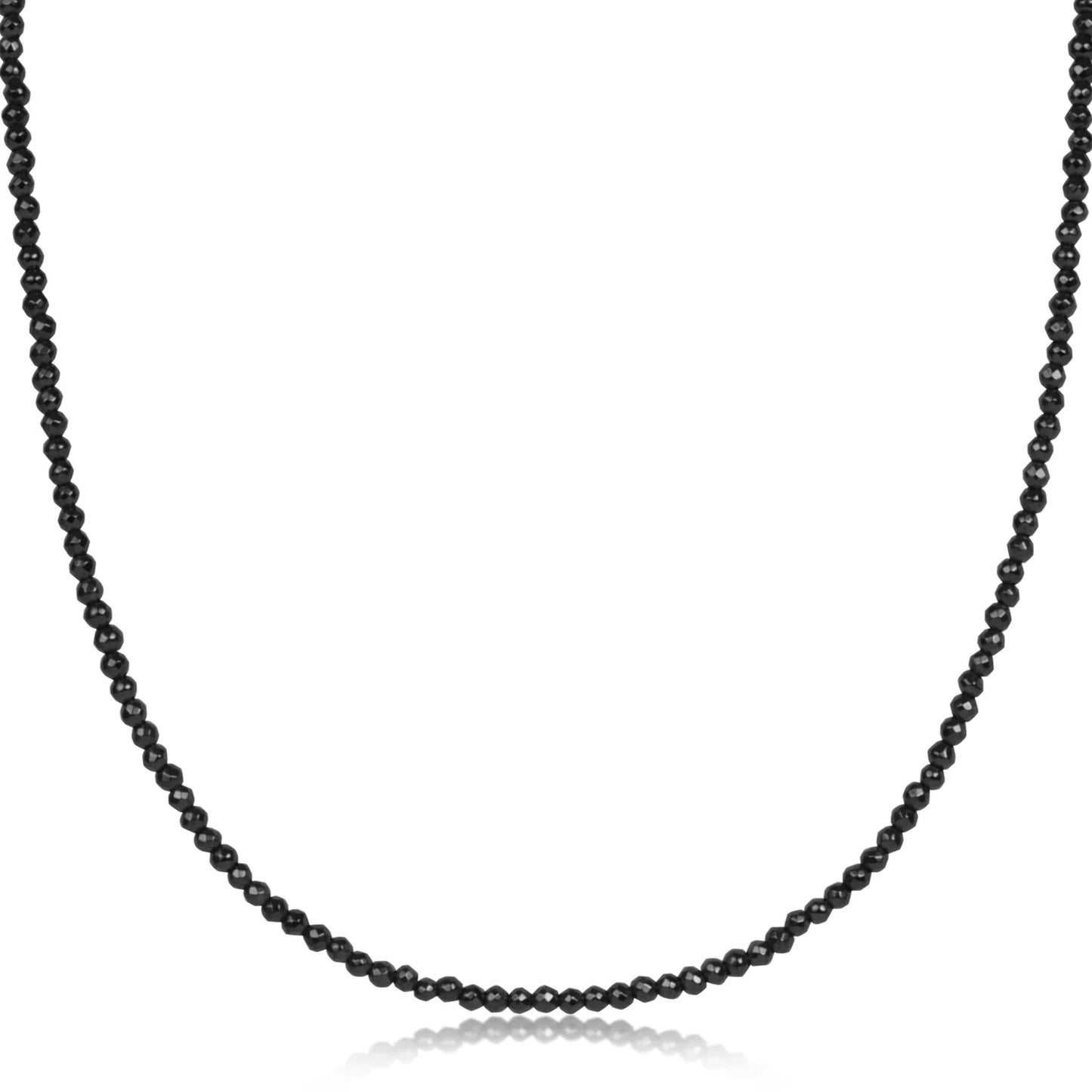 N17FHEM2 17" Choker Faceted Hematite 2mm Bead