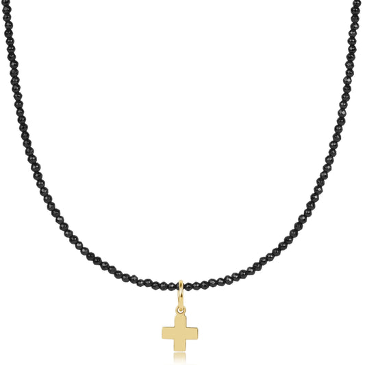 N17FHEM2SCG 17" Choker Faceted hematite 2mm Bead- Signature C