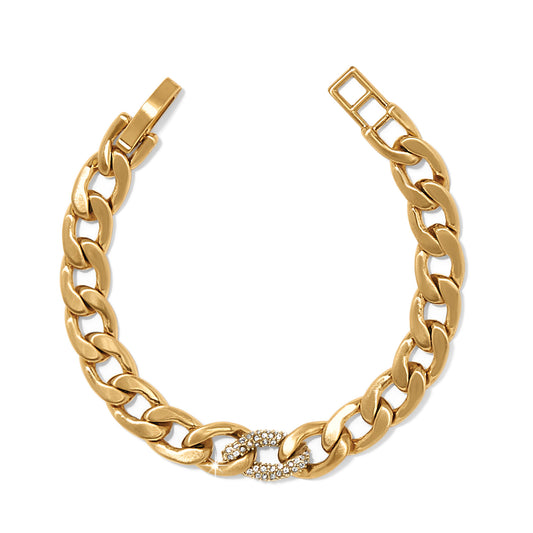 JF0269 Cleo Pave Link Gld Bracelet