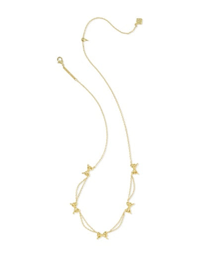 NEW!  9608886671 BOW STRAND NECKLACE GOLD ONE SIZE